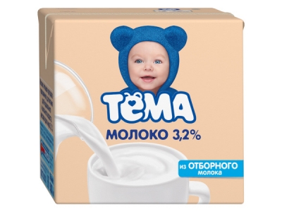 Молоко Тёма питьевое ультрапастеризованное для питания детей от 1 года жизни 3,2% 0,5л