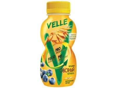 Продукт Velle овсяный питьевой Черника, 250г