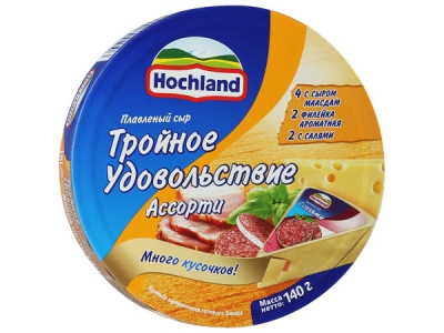 Сыр Hochland плавленый Ассорти Тройное удовольствие 8шт 140г