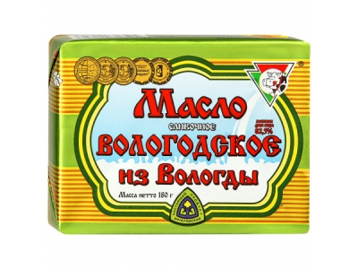 Масло из Вологды сливочное Вологодское 82,5%, 180г