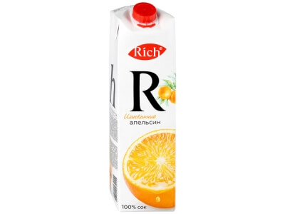Сок Rich апельсиновый 100% 1л