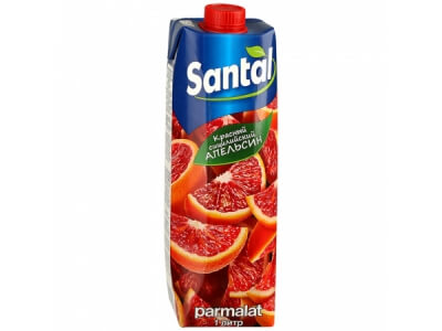 Напиток Santal сокосодержащий из красных сицилийских апельсинов 1л