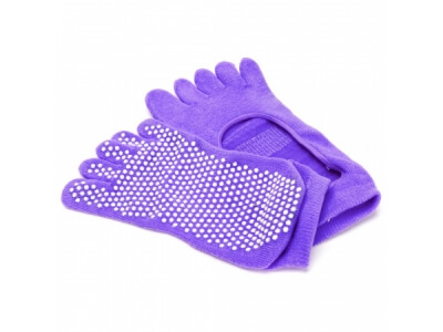 Носки Bradex противоскользящие для занятий йогой фиолетовый