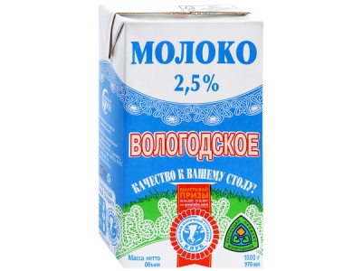 Молоко Северное молоко Вологодское питьевое ультрапастеризованное 2.5% 1 л