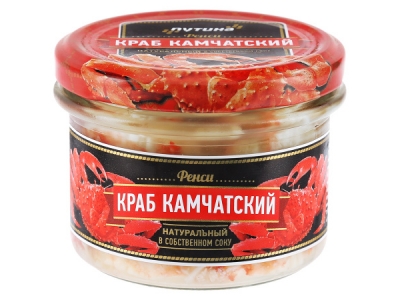 Краб Путина Камчатский Фенси натуральный в собственном соку, 210 г