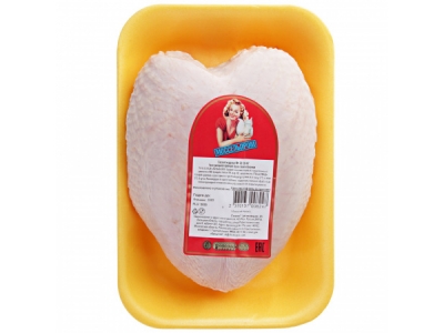 Грудка цыпленка-бройлера Моссельпром с кожей охлажденная 0,6-1,4кг