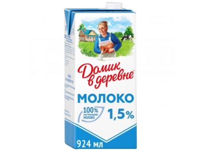 Молоко Домик в деревне 1,5% 0,95кг