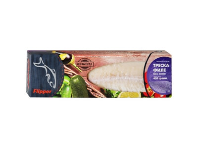 Треска Flipper филе без кожи свежемороженая 0,4кг