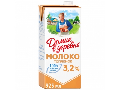 Молоко Домик в деревне топленое ультрапастеризованное 3,2% 950г
