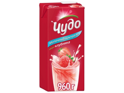 Коктейль Чудо молочное Клубника 2% 960г