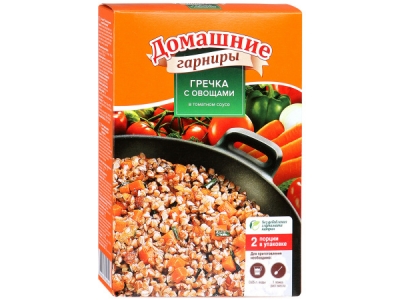 Каша Домашние гарниры гречка с овощами в томатном соусе, 2*150г