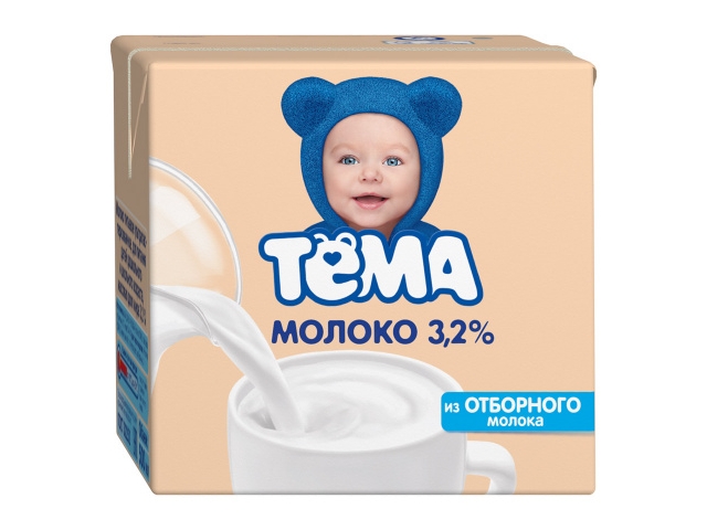 Молоко Тёма питьевое ультрапастеризованное для питания детей от 1 года жизни 3,2% 0,5л