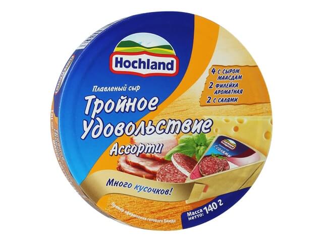 Сыр Hochland плавленый Ассорти Тройное удовольствие 8шт 140г
