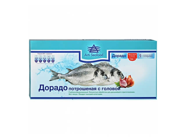 Дорадо Arti Seafood потрошеная с головой замороженная, 500г