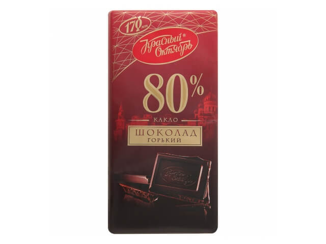 Шоколад Красный Октябрь горький 80% какао, 75г