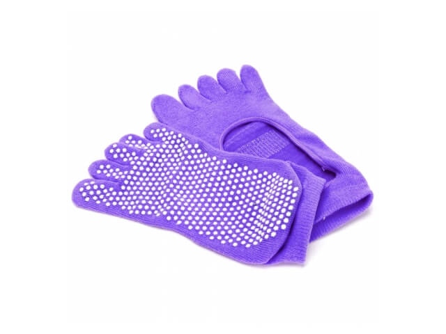 Носки Bradex противоскользящие для занятий йогой фиолетовый
