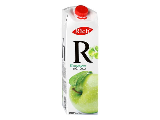 Сок Rich яблочный осветленный 100% 1л