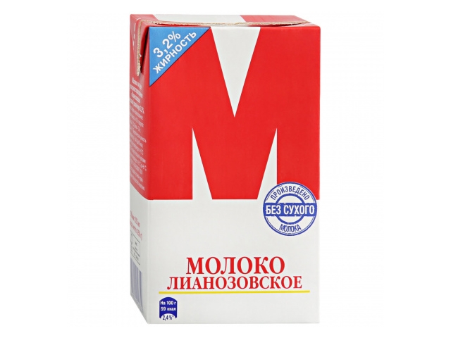 Молоко М Лианозовское ультрапастеризованное 3,2%, 950г
