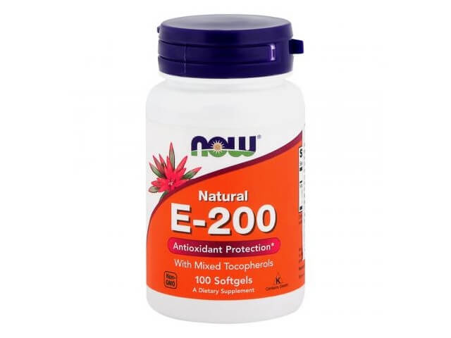 Натуральный Витамин Е-200 Now 100 капсул