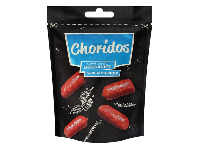 Колбаски Choridos Классические сыровяленая, 70г