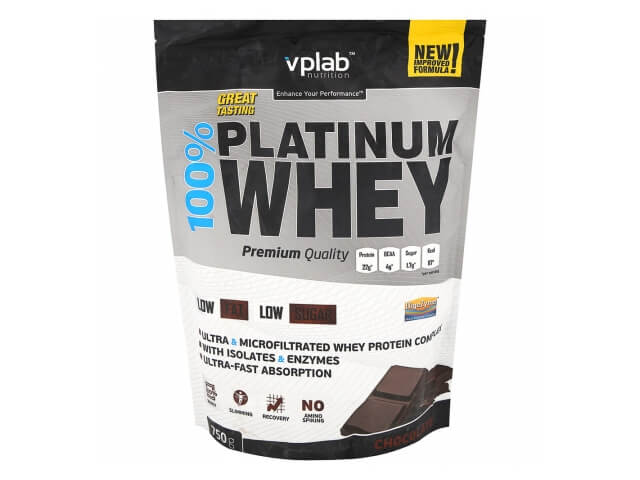 Протеин Vplab 100% Platinum Whey шоколад 0,75кг