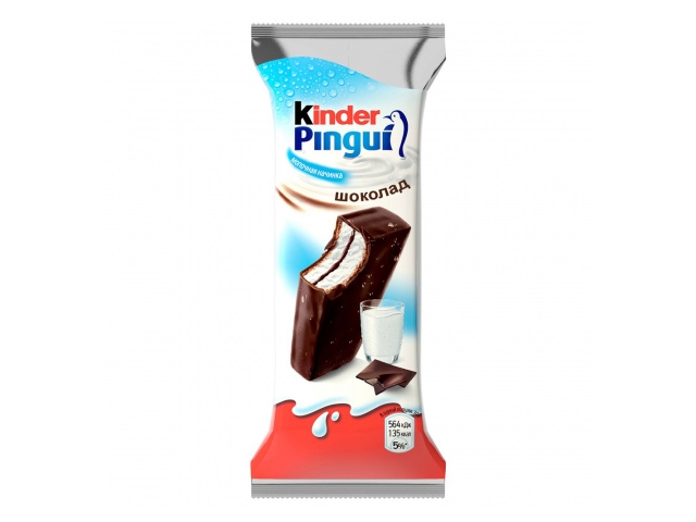 Пирожное Kinder Pingui бисквитное, покрытое шоколадом, с молочной начинкой 30г