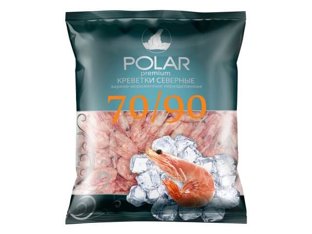 Креветки Polar Premium варено-мороженые 70/90 1кг