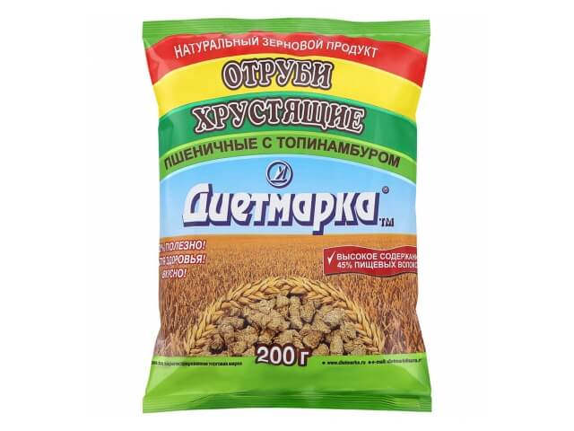 Отруби Диетмарка пшеничные хрустящие с топинамбуром 200г