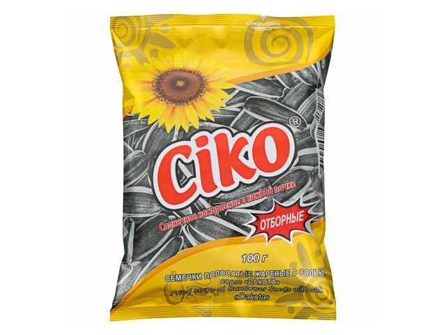 Семечки Ciko ДАКОТА полосатые жареные с солью 100г