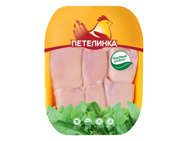 Филе бедра цыпленка-бройлера без кожи Петелинка охлажденное 0.8-1.5 кг