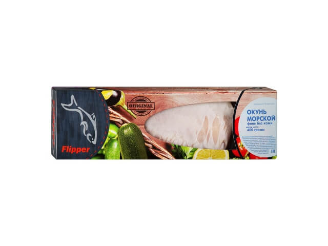 Окунь морской Flipper филе без кожи свежемороженый 0,4кг
