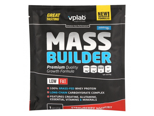 Гейнер Vplab Mass Builder клубника-йогурт 100г