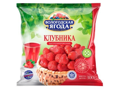 Клубника Вологодская ягода (Кружево вкуса) быстрозамороженная 300г