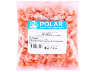 Креветки Polar очищенные 200/300 варено-мороженые, 500г